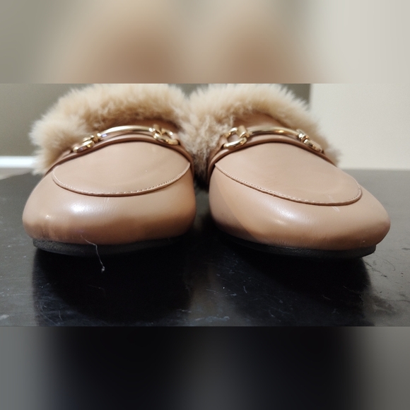 Tan faux fur lined indoor outdoor slippers - Picture 4 of 6